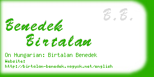 benedek birtalan business card